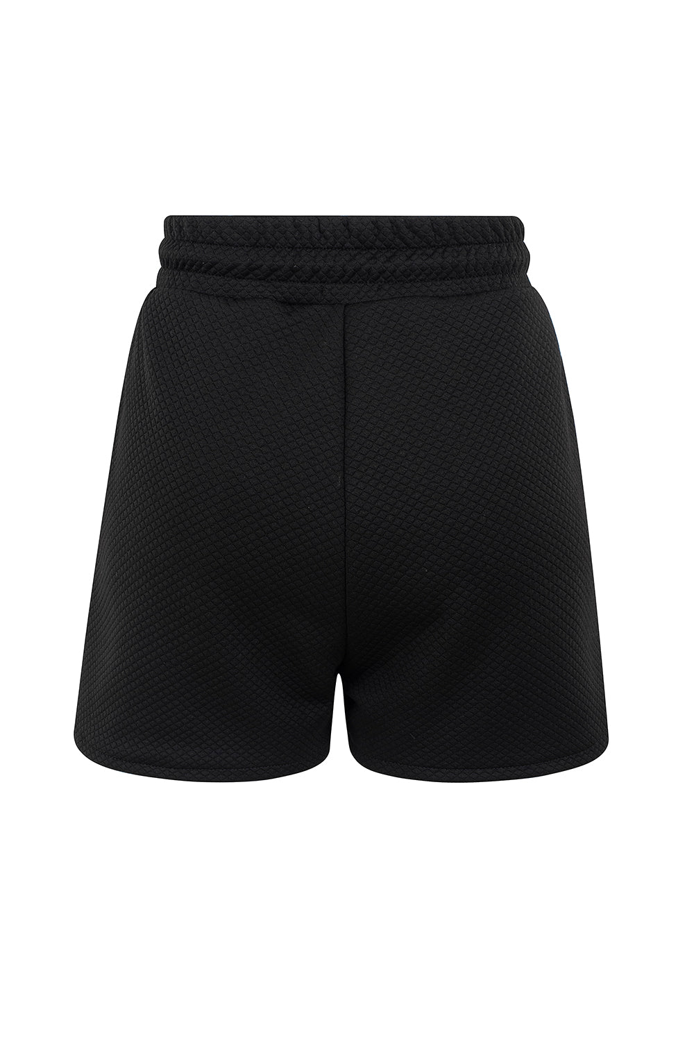 BLACK TRACKSUIT QUILTED SHORTS