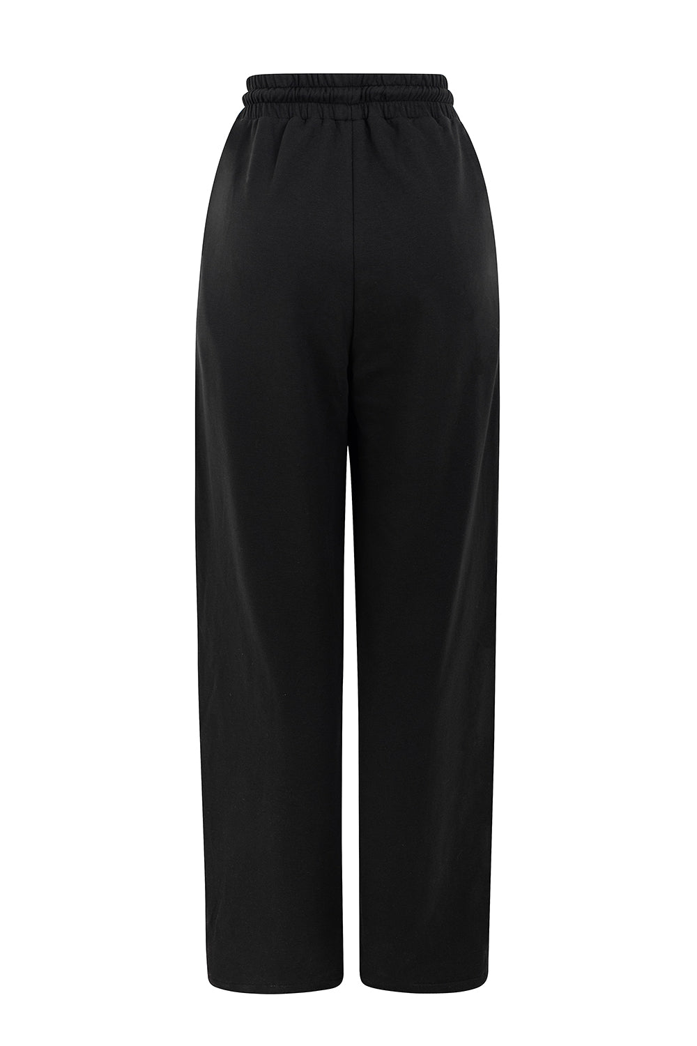 BLACK TRACKSUIT STRAIGHT SWEATPANTS