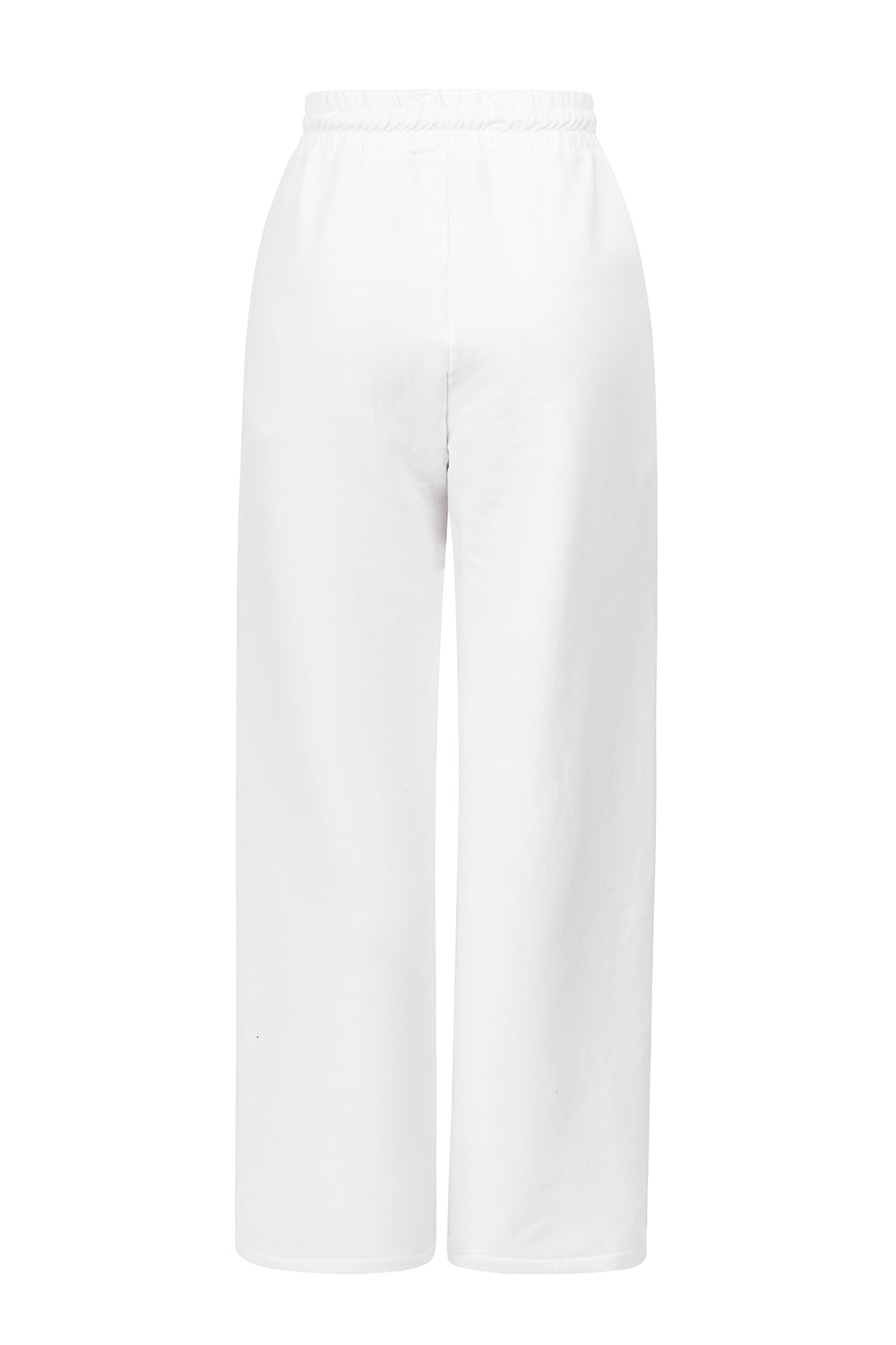 WHITE TRACKSUIT STRAIGHT SWEATPANTS