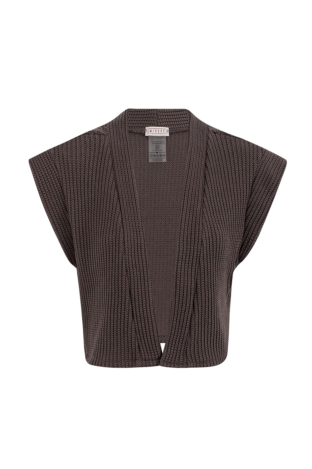 CHALECO DE PUNTO ACANALADO MARRÓN