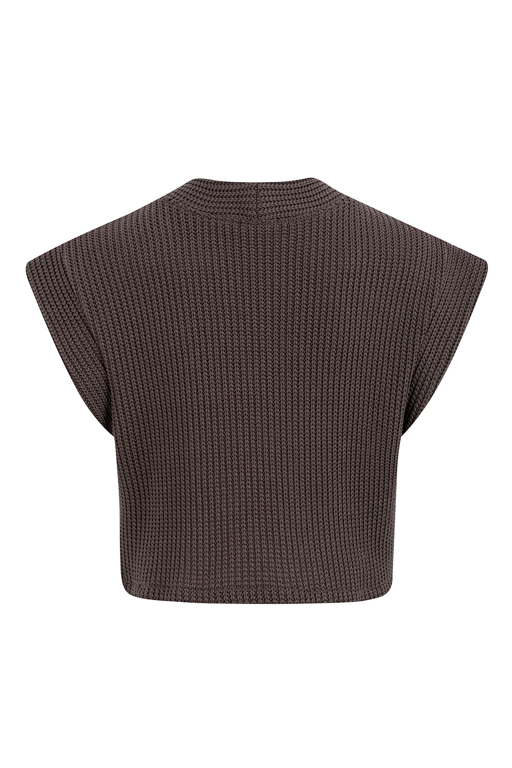 CHALECO DE PUNTO ACANALADO MARRÓN