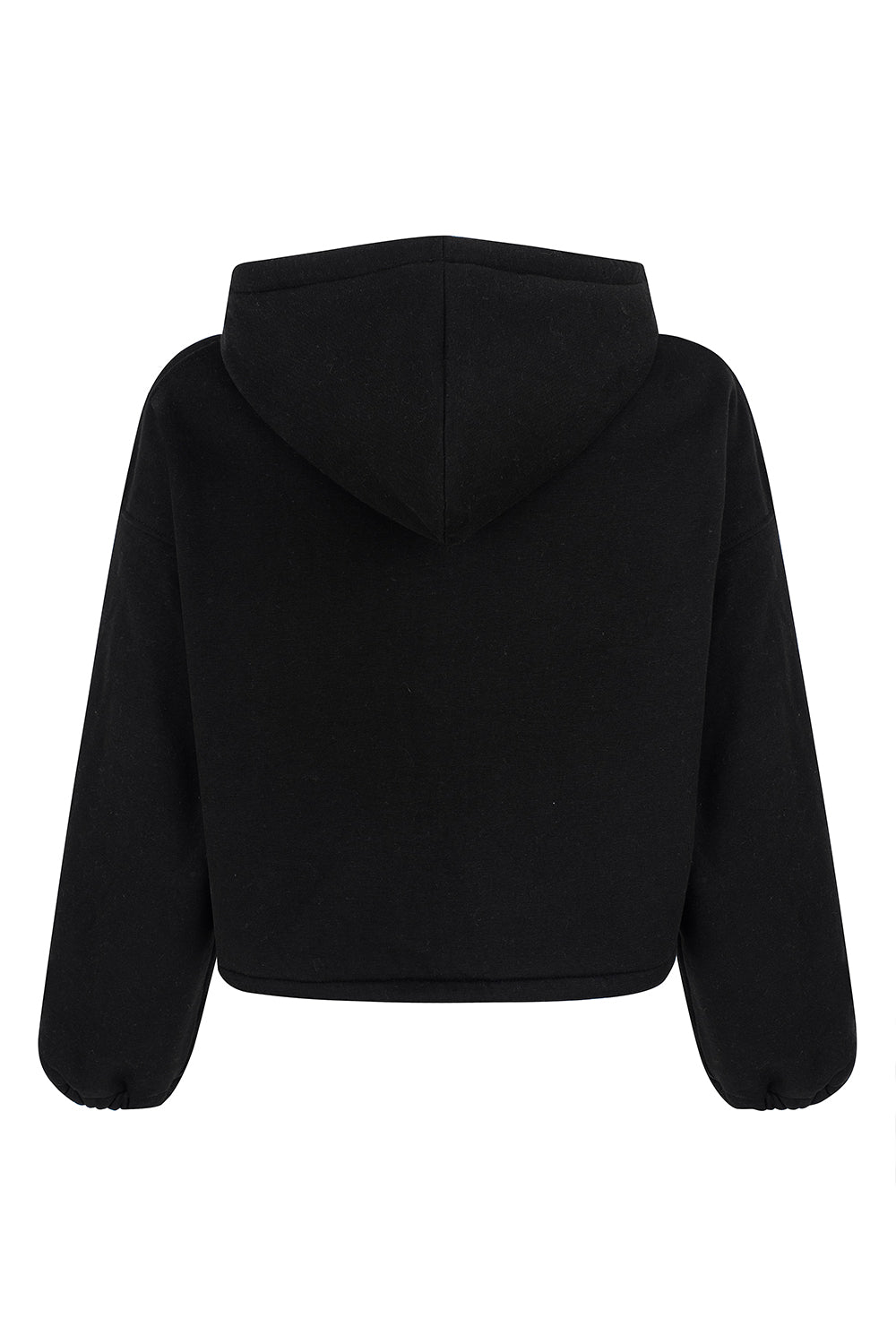 BLACK TRACKSUIT ZIP-UP HOODIE