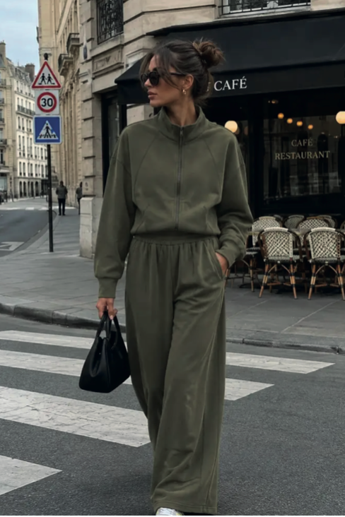 OLIVE ZIP-UP JACKET