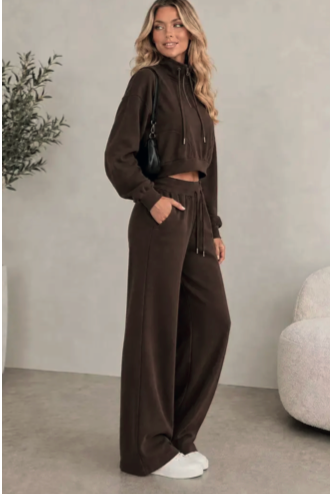 BROWN QUARTER-ZIP KNIT SWEATER