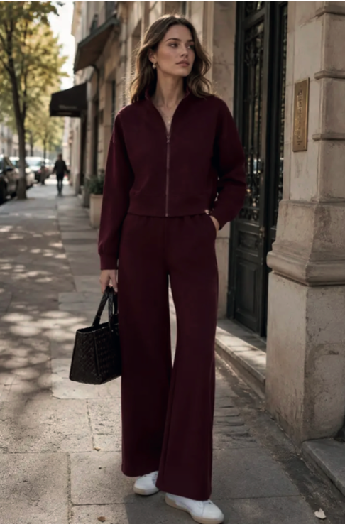 BURGUNDY ZIP-UP JACKET