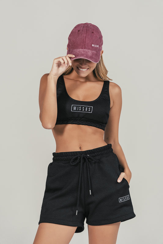CROP TOP CHÁNDAL ACOLCHADO NEGRO
