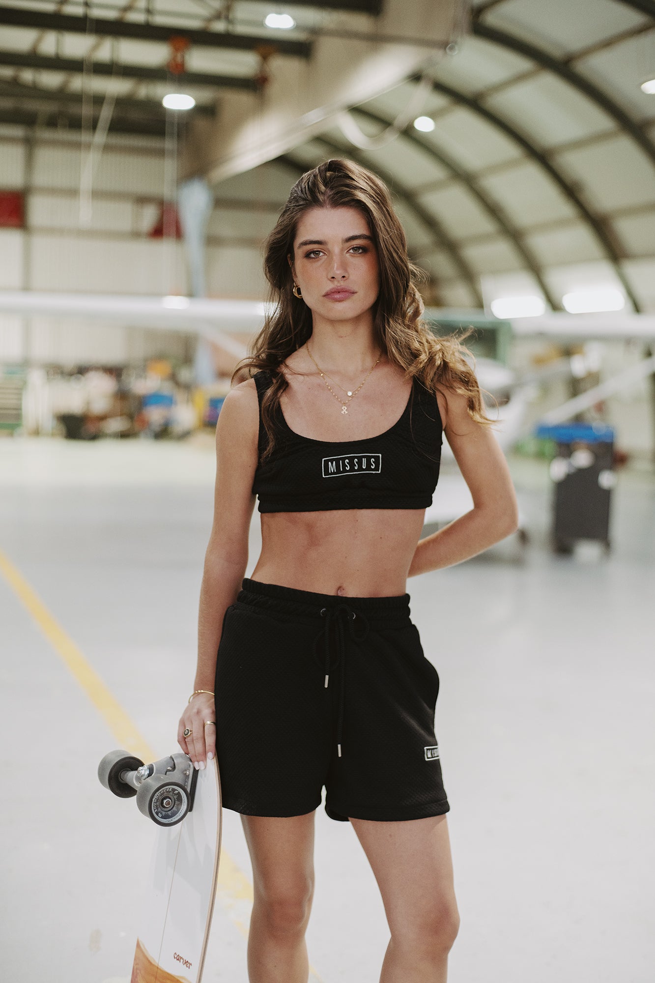 BLACK TRACKSUIT QUILTED CROP TOP