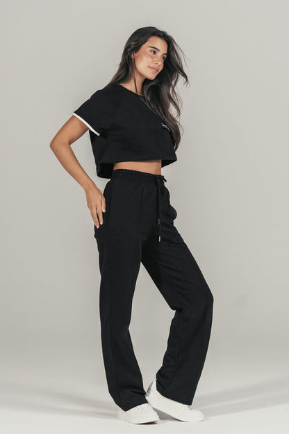 BLACK TRACKSUIT T-SHIRT