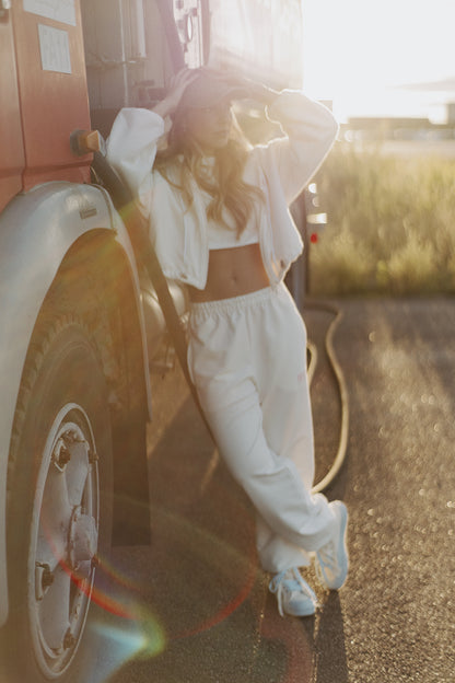 WHITE TRACKSUIT SWEATPANTS