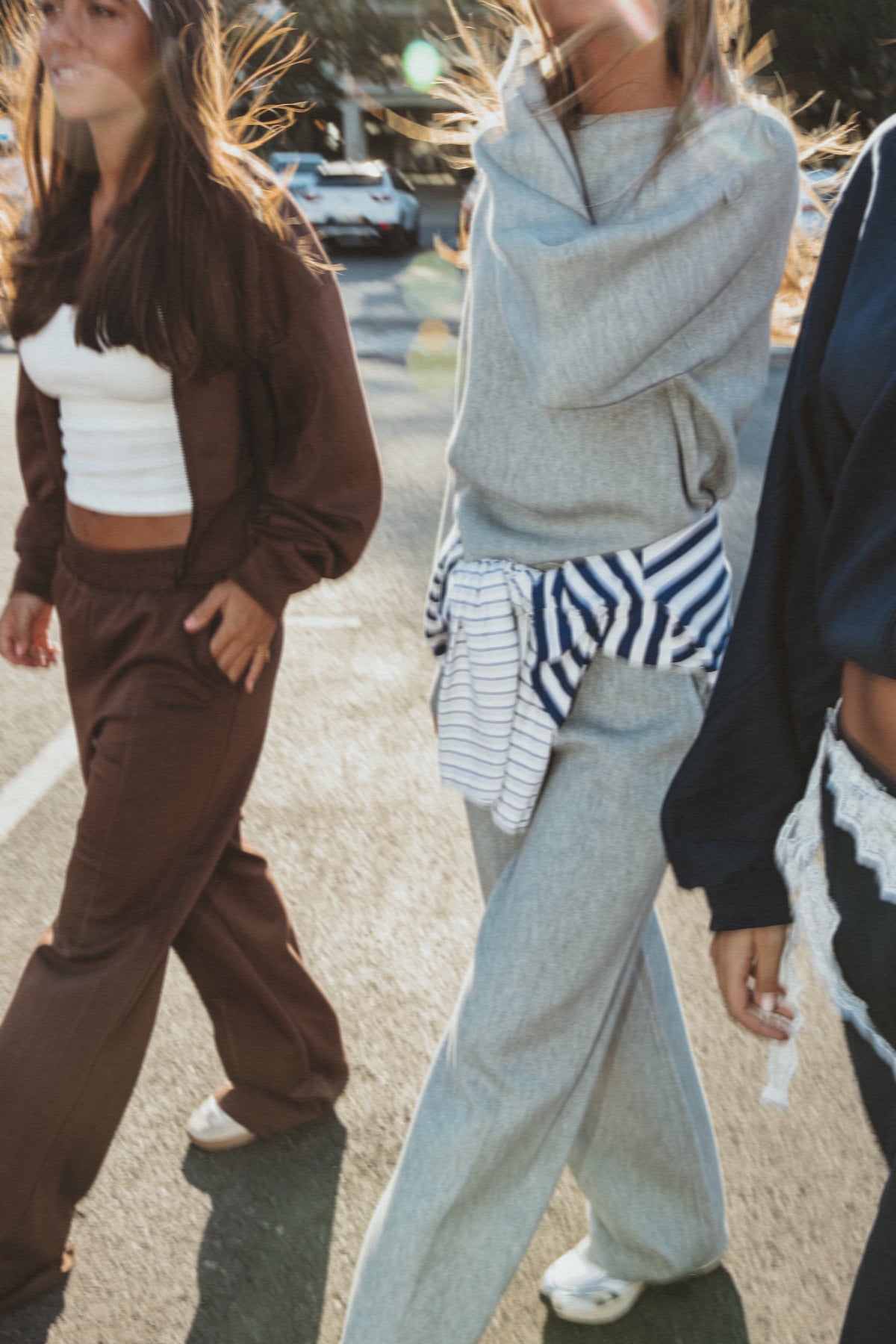 BROWN ZIP-UP TRACKSUIT SET
