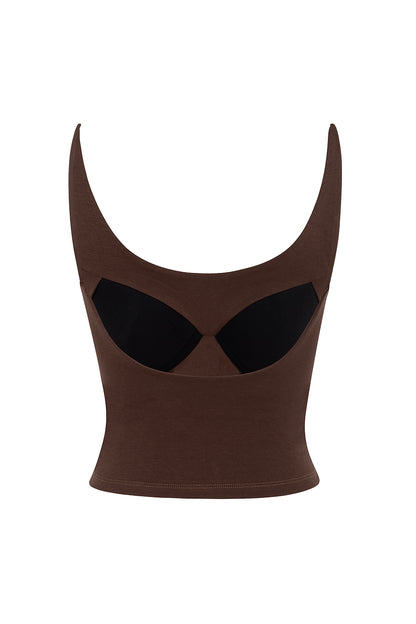CAMISETA DE TIRANTES MARRÓN