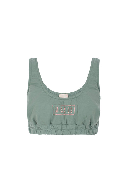 GREEN CROP TOP TRACKSUIT