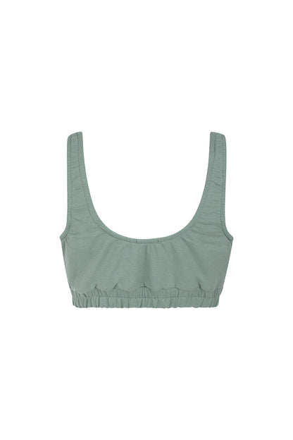 GREEN CROP TOP TRACKSUIT